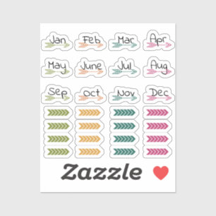 Boho Setas Mensais e Adesivos Washington Planner