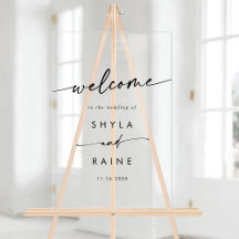 Boho Simple Modern Clear Acrylic Weding Welcome