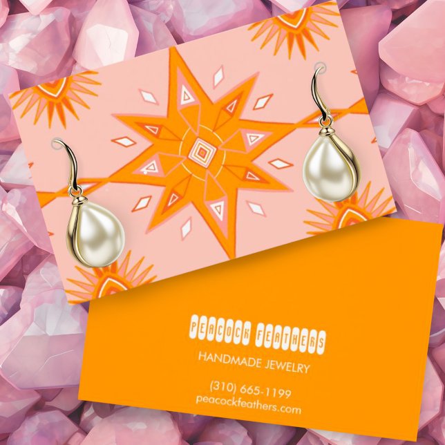 Boho Stars Earrando Necklace Jewelry Placa (Customize these jewelry display cards with your business details and logo)