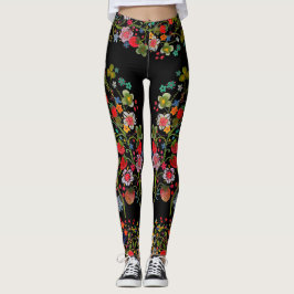 Boho Strawberry Leggings Florais