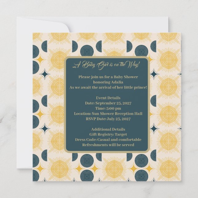 Boho Sun Moon Stars Blue Yellow (Frente)