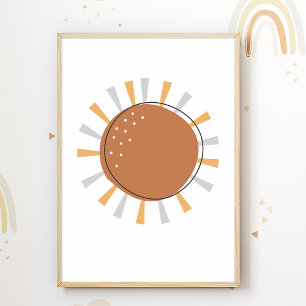 Boho Sun Nursersery Poster Kids sala Decor