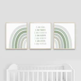 Boho Sun Rainbow Kids afirma Wall Art