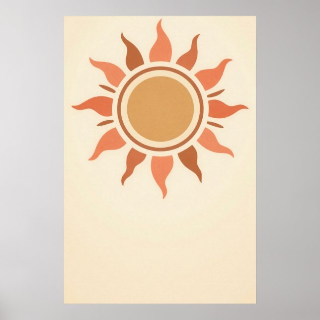 Boho Sun Terracotta Minimalist Poster (Frente)