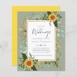 Boho Sunflower Greenery Watercolor BUDGET