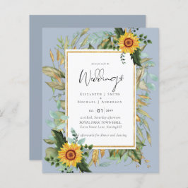Boho Sunflower Greenery Watercolor BUDGET