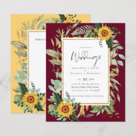 Boho Sunflower Greenery Watercolor BUDGET