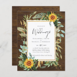 Boho Sunflower Greenery Watercolor BUDGET