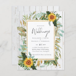 Boho Sunflower Greenery Watercolor BUDGET