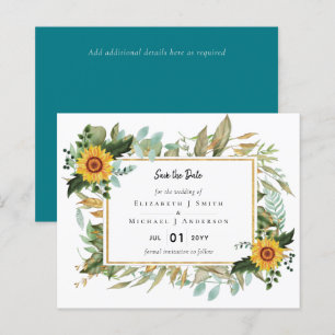 Boho Sunflower Sage Greenery Casamento