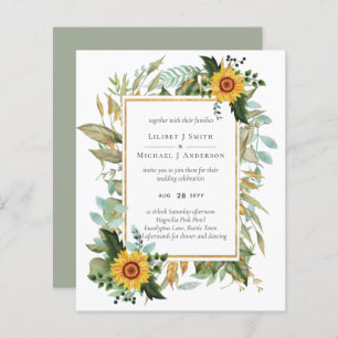 Boho Sunflower Sage Greenery Casamento
