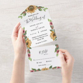 Boho Sunflower Simple RSVP Casamento