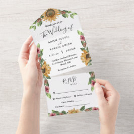 Boho Sunflower Song Request RSVP Wedding