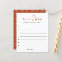 Boho Sunshine Adivinha O Jogo Do Chá de fraldas Da