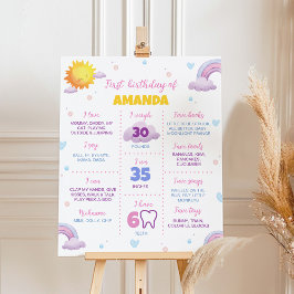 Boho Sunshine Rainbow Birthday Poster