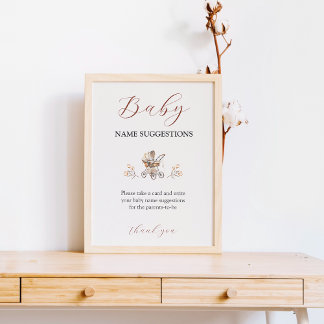 Boho Sweet Bear Air Balloon Baby Name Game