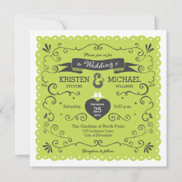 Boho Swirls, Curls, um Casamento Banner & Lovebird