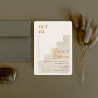 Boho Tan Ranch Wedding Convites