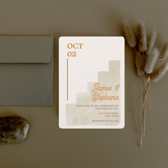Boho Tan Ranch Wedding Convites (Criador carregado)