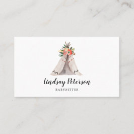 Boho Teepee Babysitter Cartões de visitas