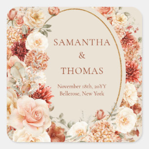 Boho terracotta burgundy autocolante floral de euc