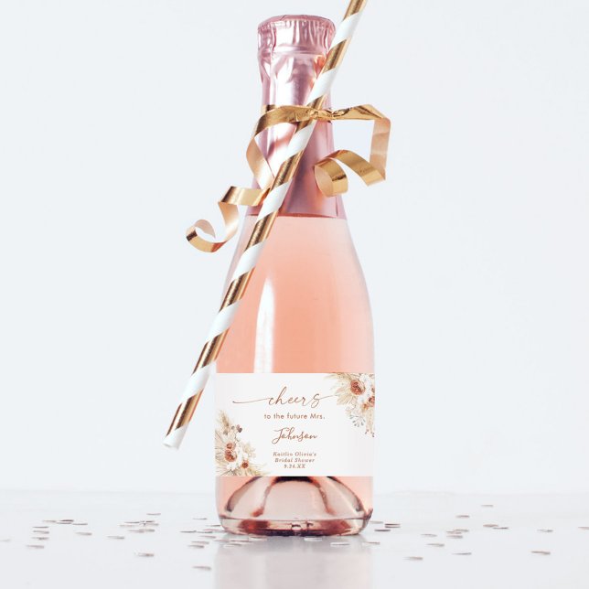 Boho Terracotta Chá de panela Mini Vinho Espumante (Criador carregado)