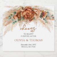 Boho Terracotta e flores burgundy ervas-pampas