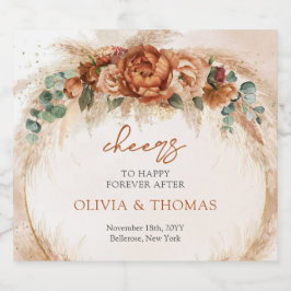 Boho Terracotta e flores burgundy ervas-pampas