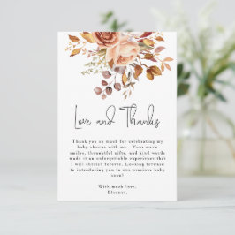 Boho Terracotta Floral Baby Shower Agradecimento