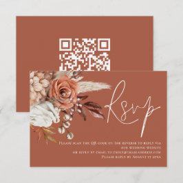 Boho Terracotta florals Código QR Casamento RSVP