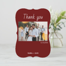 Boho Terracotta Foto Casamento Obrigado Cartões