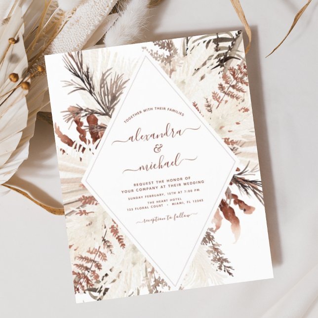 Boho Terracotta Pampas Casamento de Grass (Criador carregado)