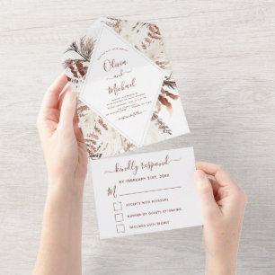 Boho Terracotta Pampas Grass Beige Wedding