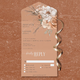 Boho Terracotta Peach & Cream Janta Floral