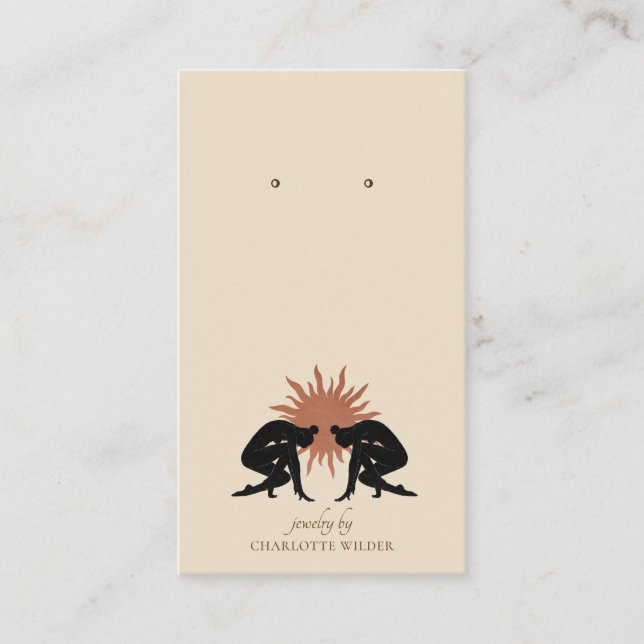 Boho Terracotta Sun Cartões para Joias Feitos Manu (Frente)