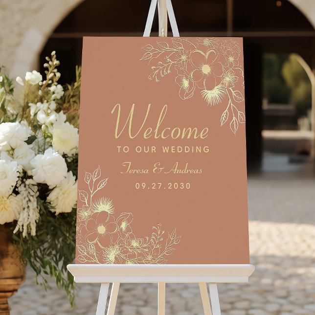 Boho Terracotta Wedding Poster (Criador carregado)