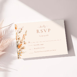 Boho Terracotta Wildflower Cartão RSVP de Casament