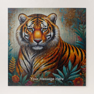 Boho Tiger Quebra-cabeça - Arte Selvagem Vibrante