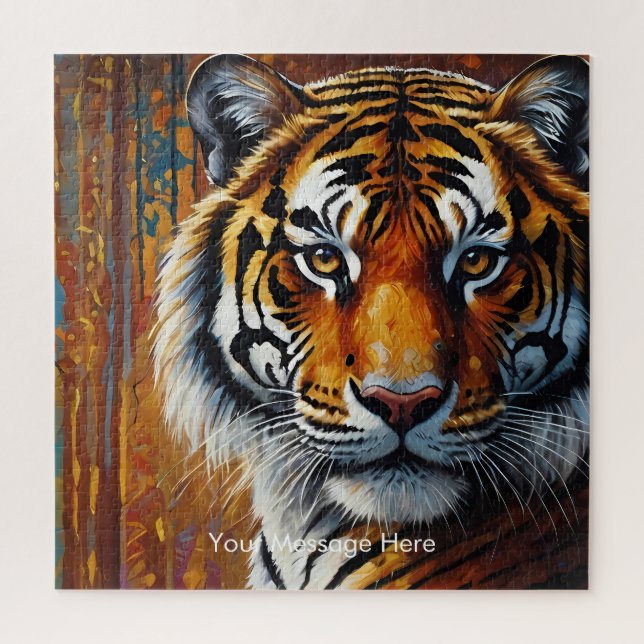 Boho Tiger Quebra-cabeça - Arte Selvagem Vibrante (Vertical)