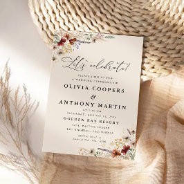 Boho Tiny Wildflower Ceremony Convite