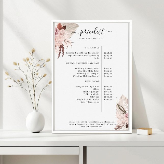Boho Trendy Pricelist Poster (Criador carregado)