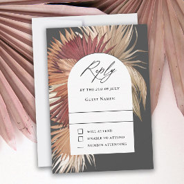 Boho Tropical Fan Palms Weding RSVP