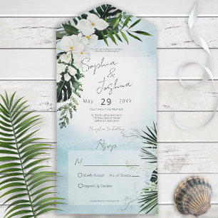 Boho Tropical Greenerescência Moderna Aqua Sem Jan