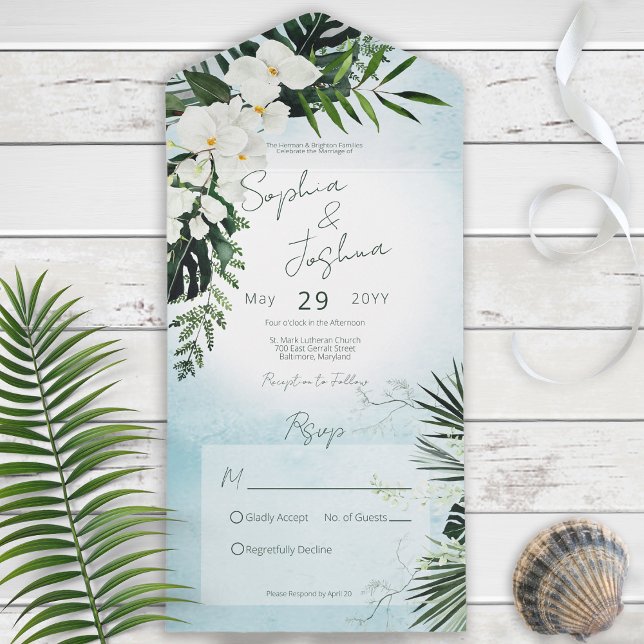 Boho Tropical Greenerescência Moderna Aqua Sem Jan (Criador carregado)