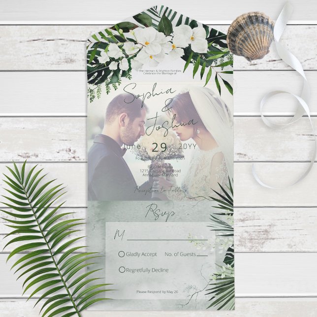 Boho Tropical Greenery Modern Foto sem Janto (Criador carregado)