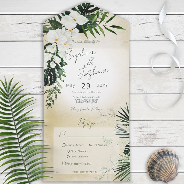 Boho Tropical Greenery Modern Sand Janta (Criador carregado)