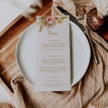 Boho Tropical Menu Festa de casamento Bebidas de C<br><div class="desc">Nossos cartões de menu apresentam um buquê de flores tropicais de aquarela boêmica e letras de mão - uma bela adição ao seu chá de panela ou mesas de casamento. Este item faz parte da nossa coleção de casamento de Camila C103, por favor compre a nossa loja para coordenar itens....</div>