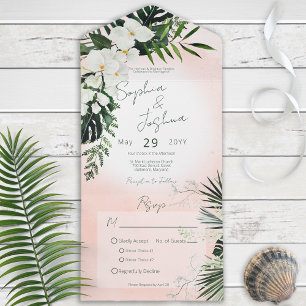 Boho Tropical Verde Moderno Janto Blush Rosa Rosa
