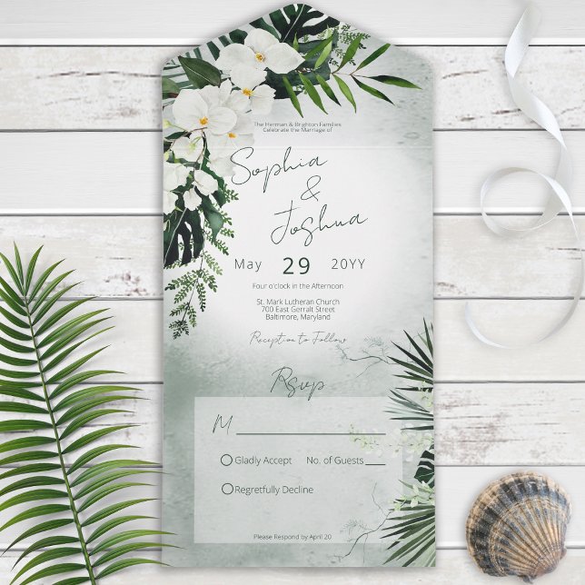 Boho Tropical Verde Moderno Sem Janto (Criador carregado)