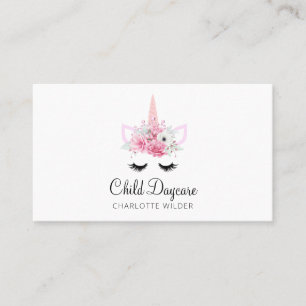 Boho Unicorn Child Daycare Cartão de visita